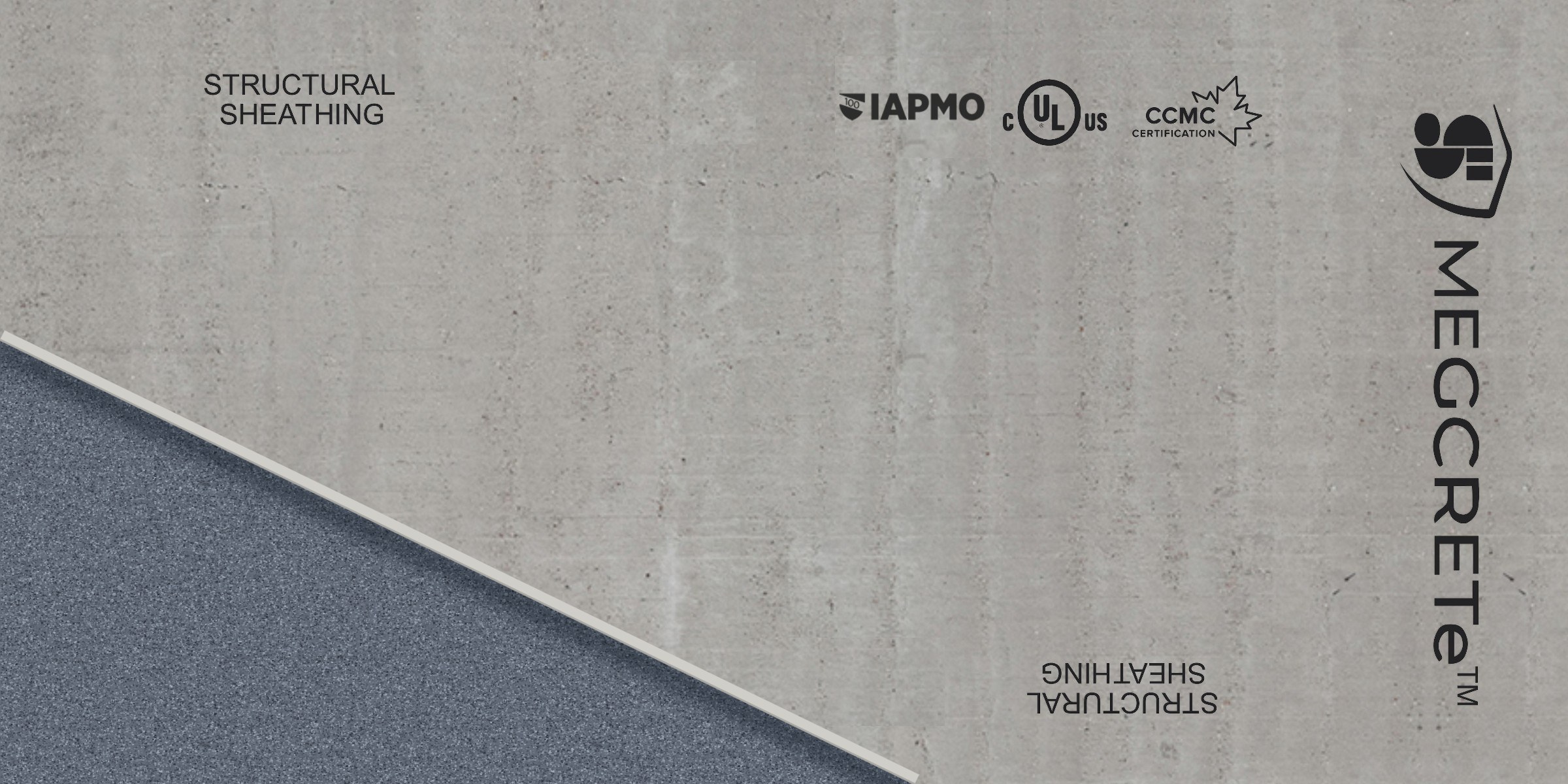 MEGCRETe Sound panel with the corner cut back to expose the laminated acoustic mat